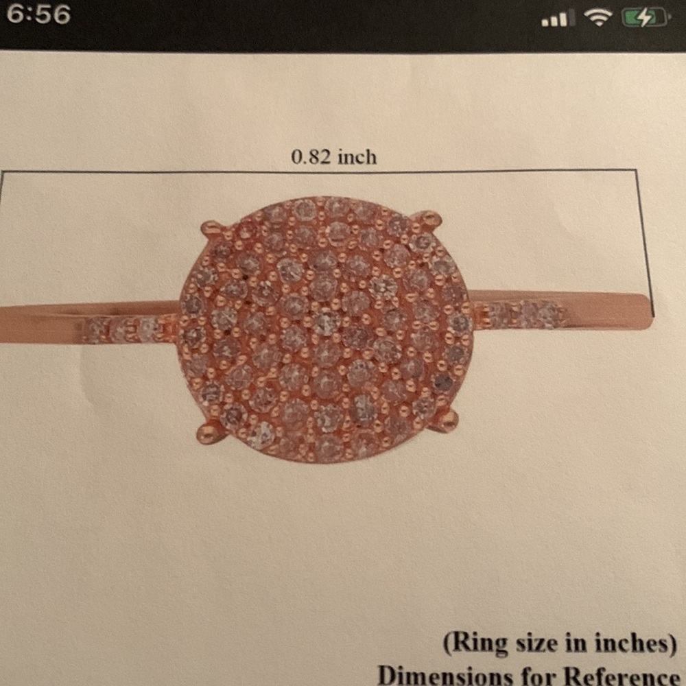 PINK DIAMOND RING, SIZE 8 - Picture 8 of 11